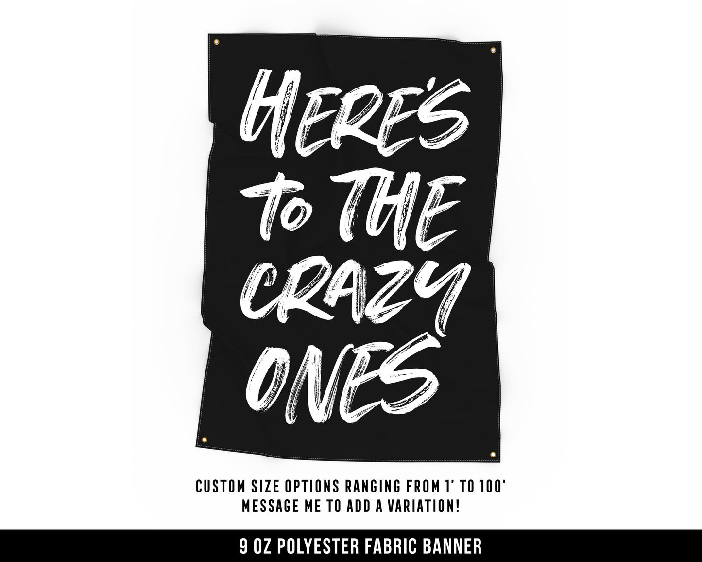 Crazy Ones Cloth Banner - Home Gym Decor - Large Wall Art Quote - Motivational Fitness Sign Flag