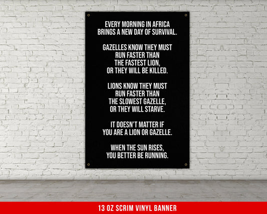 Africa Quote Motivational Banner - Home Gym Decor - Large Wall Art - Weightlifting - Inspiration