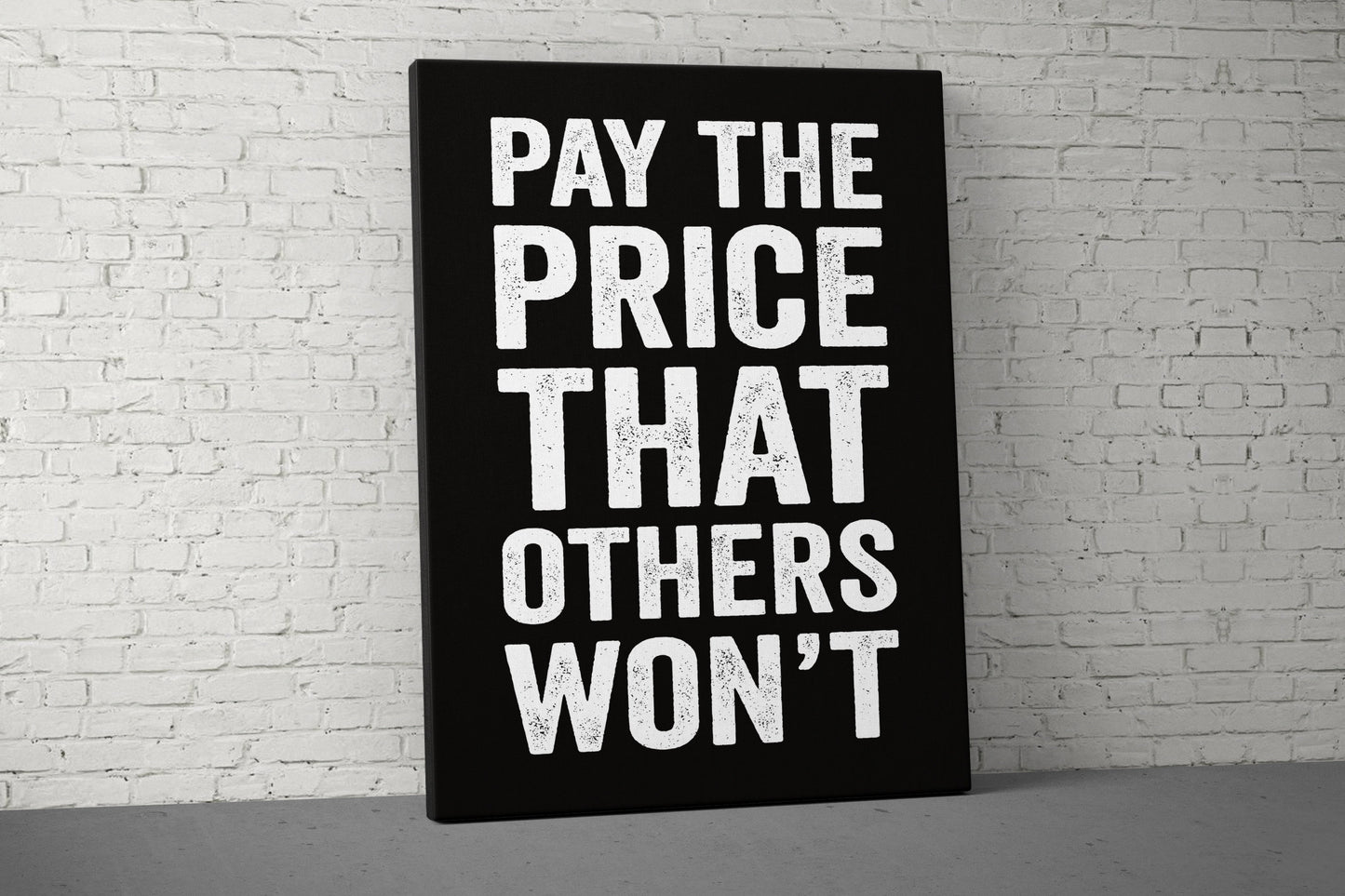 Pay The Price Canvas - Home Gym Decor - Motivational Wall Art - Weightlifting Fitness - Workout Sign