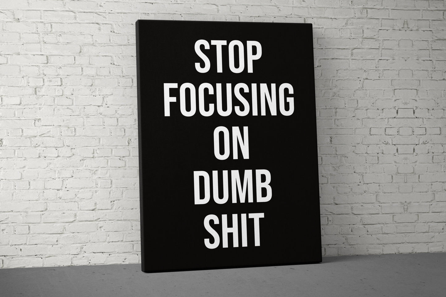 Stop Focusing Canvas - Home Gym Decor - Motivational Wall Art - Weightlifting Fitness - Workout Sign