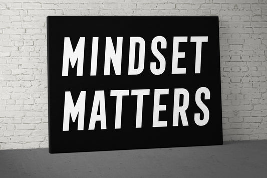 Mindset Matters Canvas - Home Gym Decor - Motivational Wall Art - Weightlifting Fitness - Workout Sign