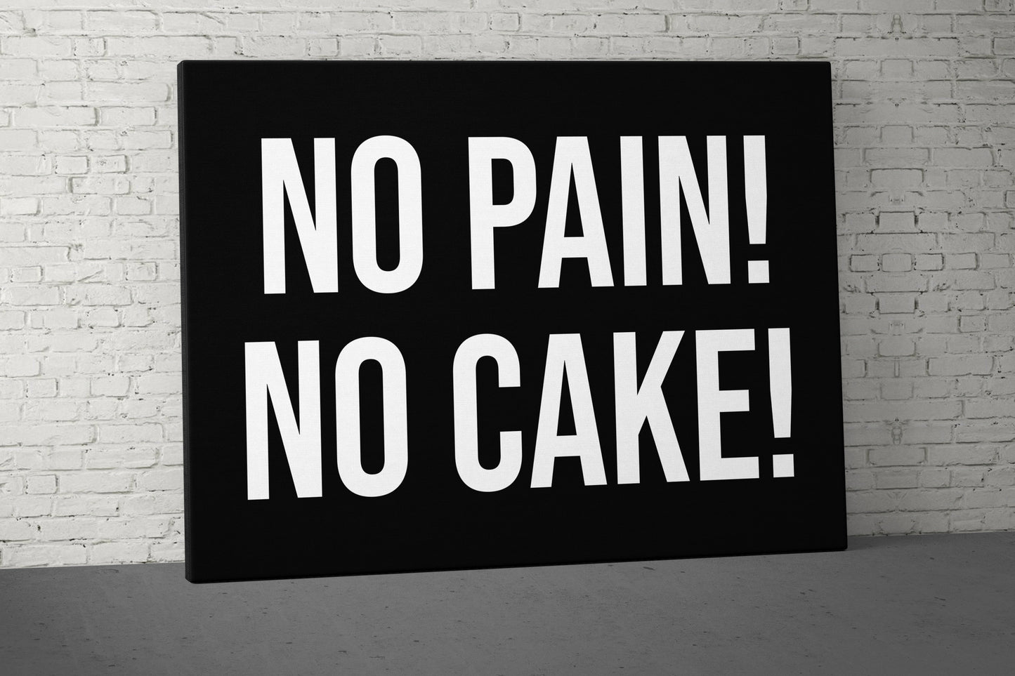 No Pain No Cake Canvas - Home Gym Decor - Motivational Wall Art - Weightlifting Fitness - Workout Sign