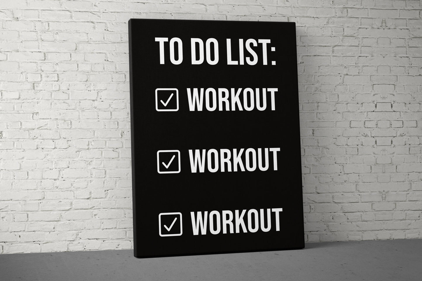 To Do List Canvas - Home Gym Decor - Large Quote Wall Art - Weightlifting Fitness - Workout Inspiration