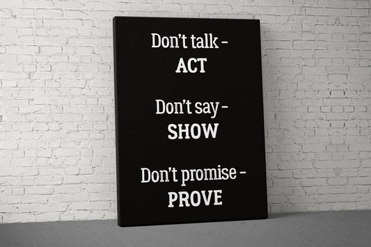 Don't Talk Canvas - Home Gym Decor - Large Quote Wall Art - Weightlifting Fitness Sign