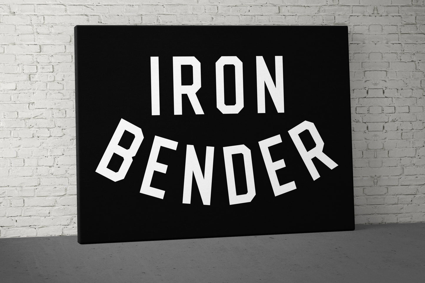 Iron Bender Canvas - Home Gym Decor - Large Quote Wall Art - Weightlifting Fitness Sign