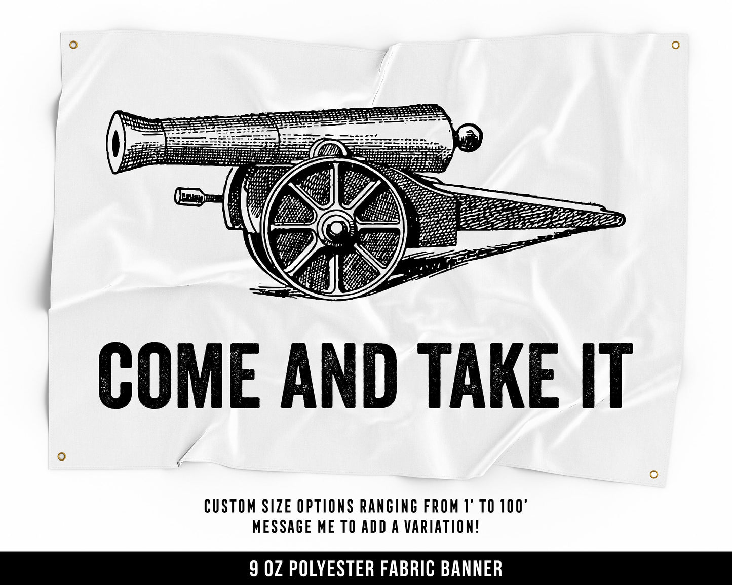 Come And Take It Cloth Banner - Home Gym Decor - Large Wall Art Quote - Motivational Fitness - Guns