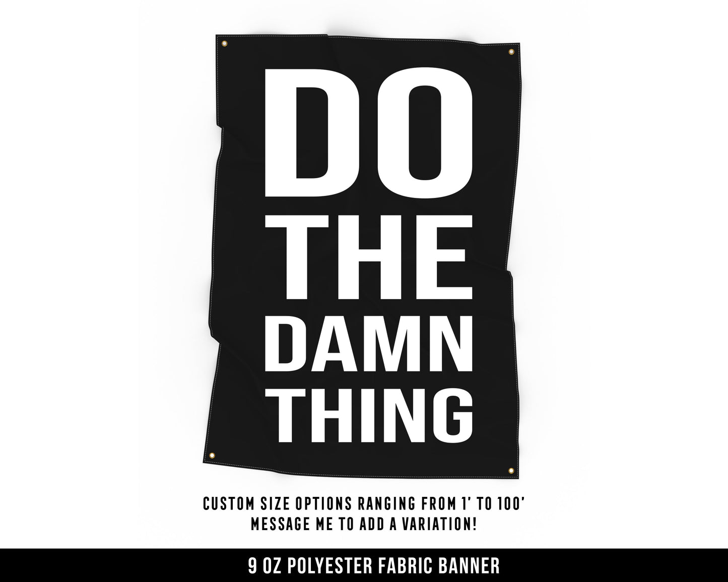 Do The Damn Thing Cloth Banner - Home Gym Decor - Large Wall Art Quote - Motivational Fitness Sign Flag