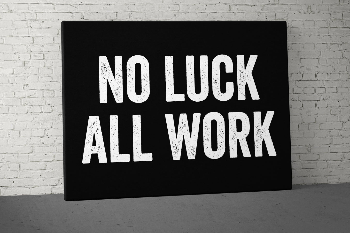 No Luck Canvas - Home Gym Decor - Office Wall Art - Inspirational Weightlifting Quotes Large - Motivational