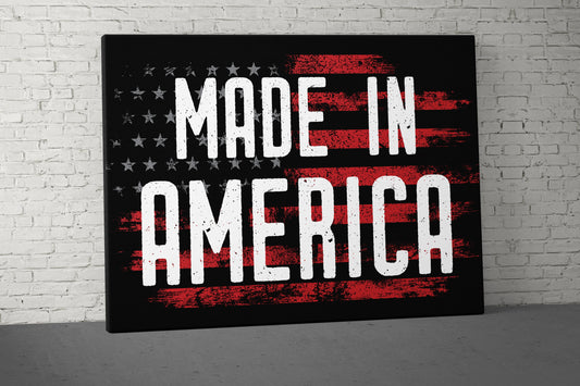 Made In America Canvas - Home Gym Decor - Office Wall Art - Inspirational Weightlifting Quotes Large