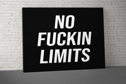 No Limits Canvas - Home Gym Decor - Large Quote Wall Art - Weightlifting Fitness - Sports Inspiration Motivational