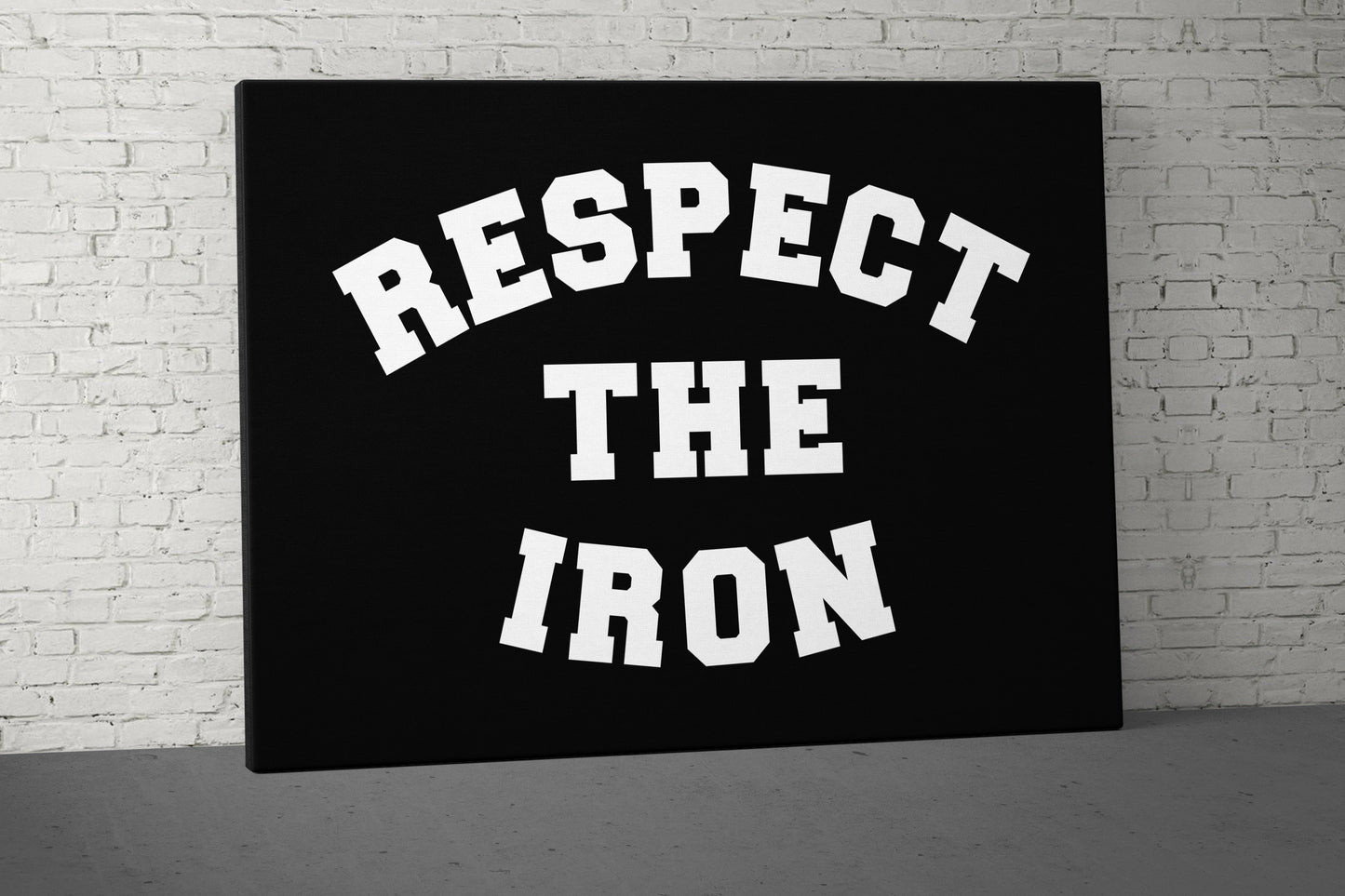 Respect The Iron Canvas - Home Gym Decor - Large Quote Wall Art - Weightlifting Fitness - Sports Inspiration Motivational