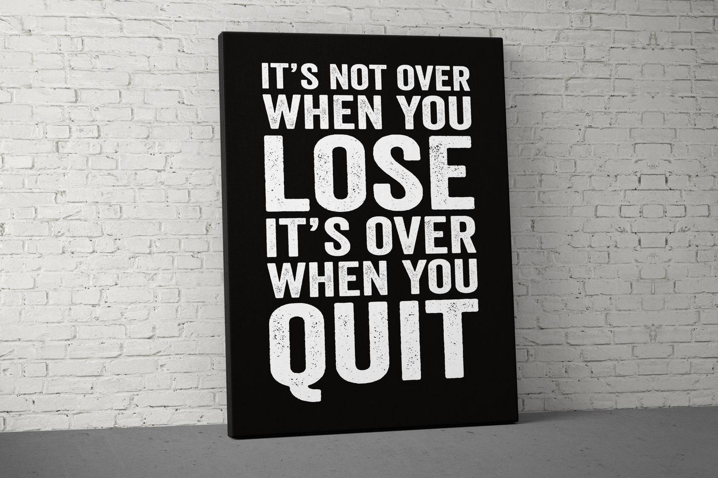 It's Not Over Canvas - Weightlifting Fitness - Large Quote Wall Art - Home Gym Decor - Motivational