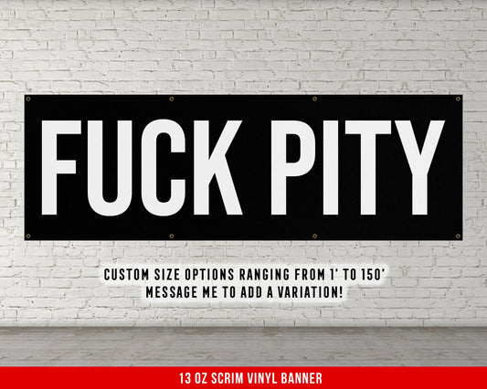 F*** Pity Banner - Weightlifting - Large Quote Wall Art - Motivational Home Gym Decor - Inspirational