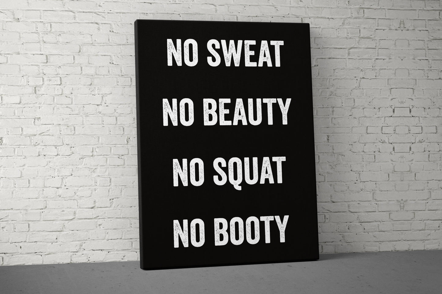 No Sweat No Beauty Canvas - Weightlifting Fitness - Large Quote Wall Art - Home Gym Decor - Motivational