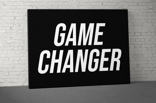 Game Changer Canvas - Home Gym Decor - Large Quote Wall Art - Weightlifting Fitness - Sports Inspiration