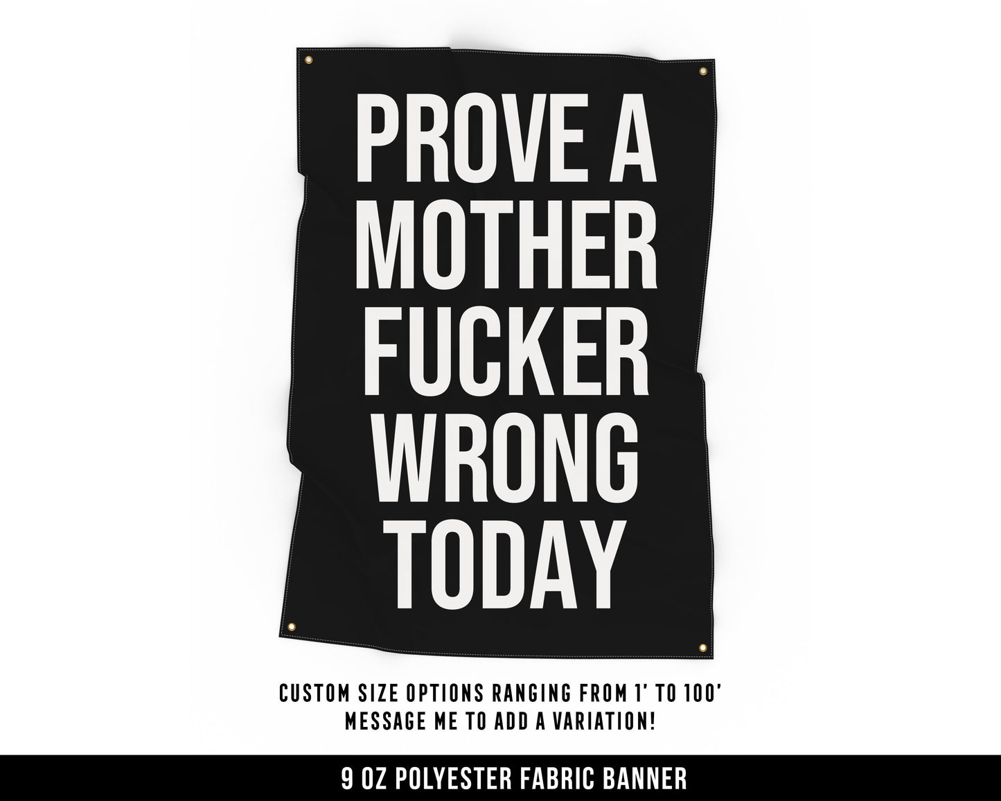 Prove Wrong Cloth Banner - Home Gym Decor - Large Wall Art Quote - Motivational Fitness Sign Flag