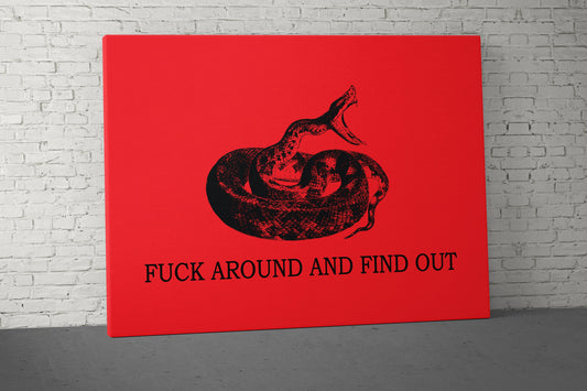 F*** Around Snake Canvas - Home Gym Decor - Large Quote Wall Art - Weightlifting Fitness - Sports Inspiration