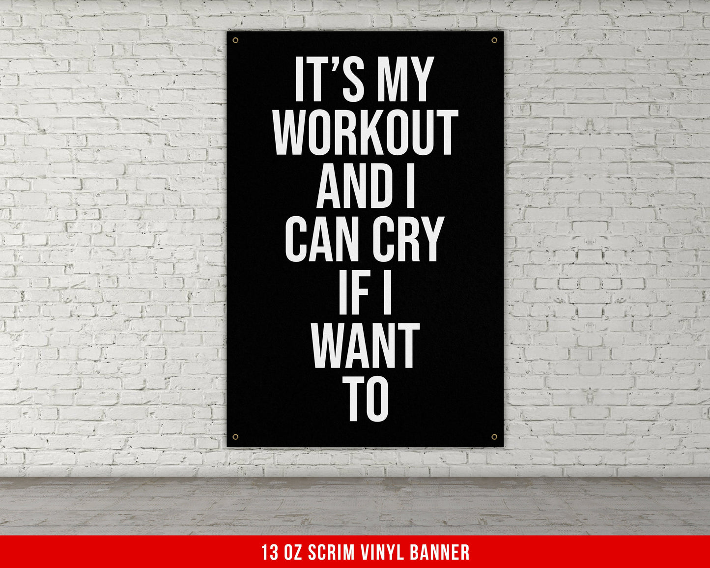 It's My Workout Banner - Home Gym Decor - Large Quotes Wall Art - Weightlifting - Sports Inspiration- Garage Basement