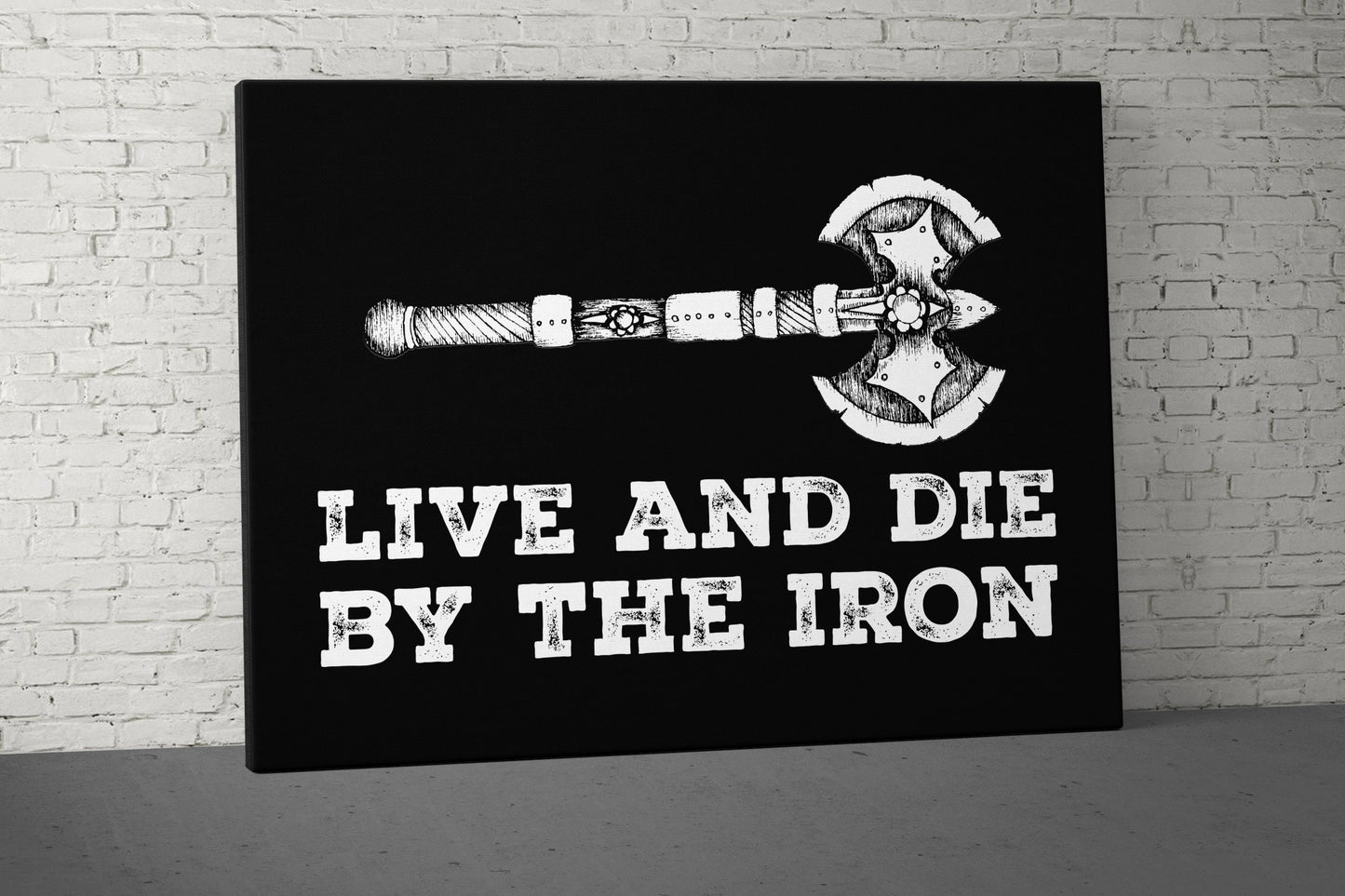 Live Die Iron Canvas - Home Gym Decor - Large Motivational Office Wall Art - Garage Basement