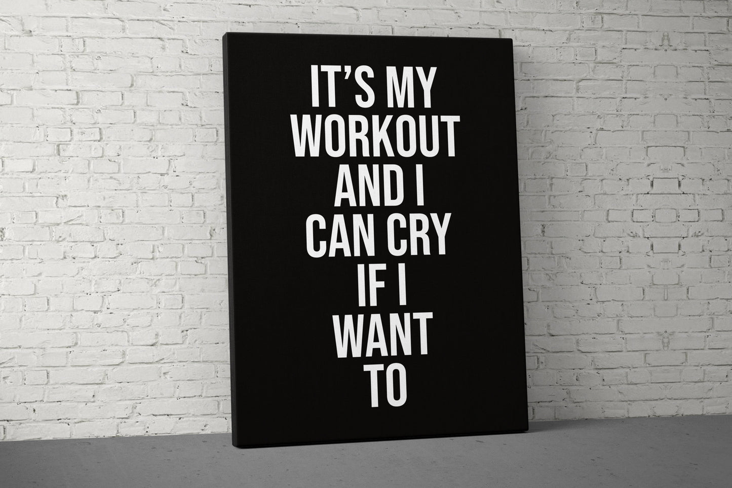 It's My Workout Canvas - Home Gym Decor - Large Motivational Office Wall Art - Garage Basement