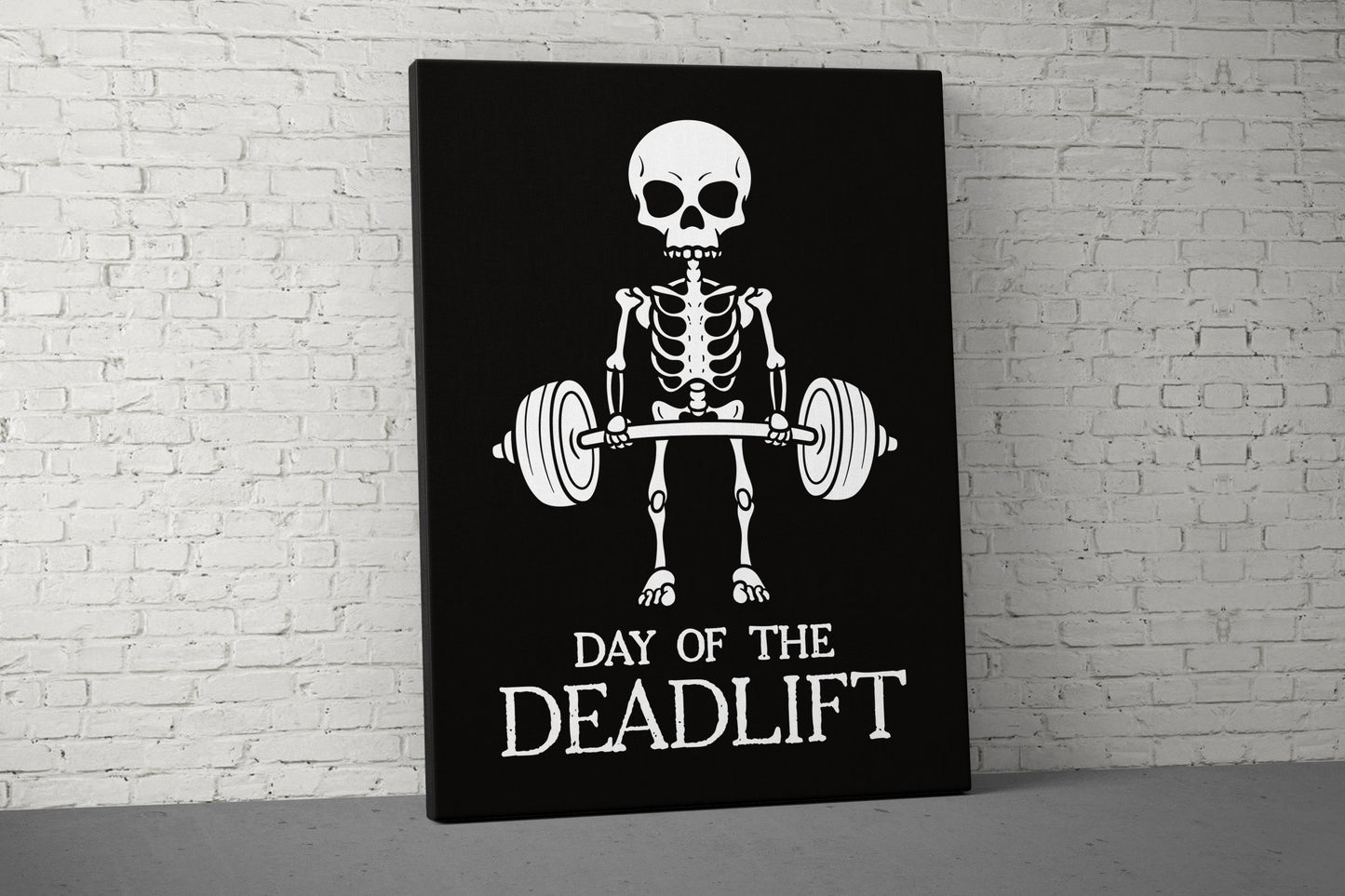 Day Of The Deadlift Canvas - Home Gym Decor - Large Motivational Quote Wall Art - Weightlifting Fitness - Garage Basement