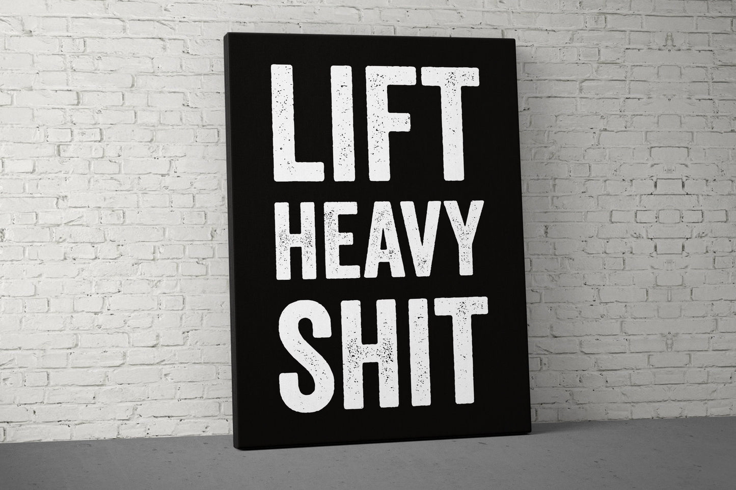 Lift Heavy Canvas - Home Gym Decor - Large Motivational Office Wall Art - Garage Basement