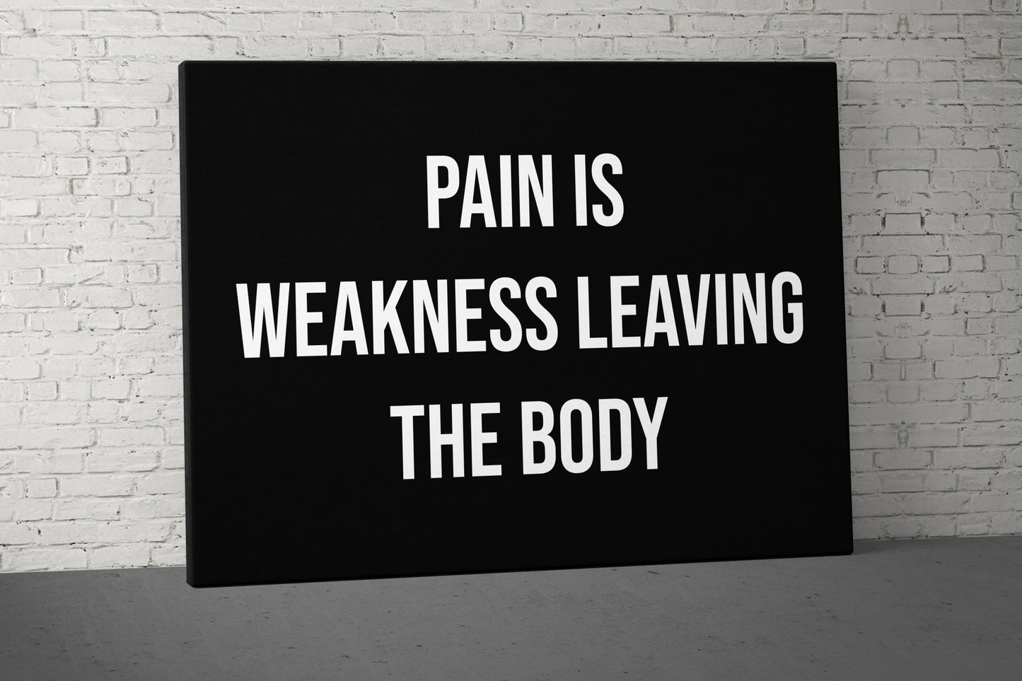 Pain Is Weakness Canvas - Home Gym Decor - Large Motivational Office Wall Art - Garage Basement