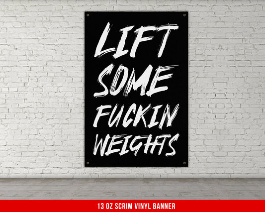 Lift Some Weights Banner - Gym Wall Art - Motivational Fitness Decor - Sports Gift Signs