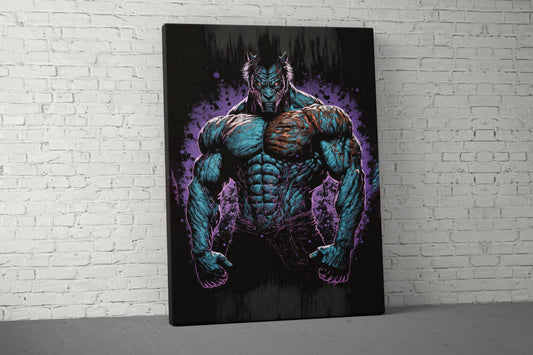 Tiger Muscles Canvas - Gym Wall Art - Motivational Fitness Decor - Sports Gift Signs - V5