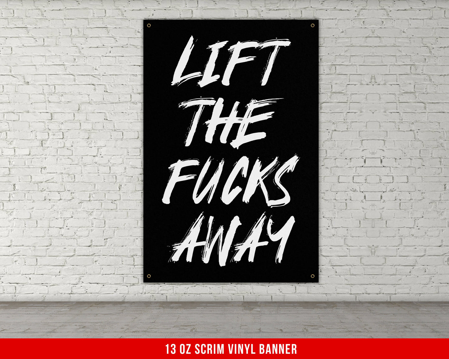 Lift Away Banner - Home Gym Decor - Motivational Quote Wall Art - Weightlifting - Sports Fitness Lifting - Garage Basement