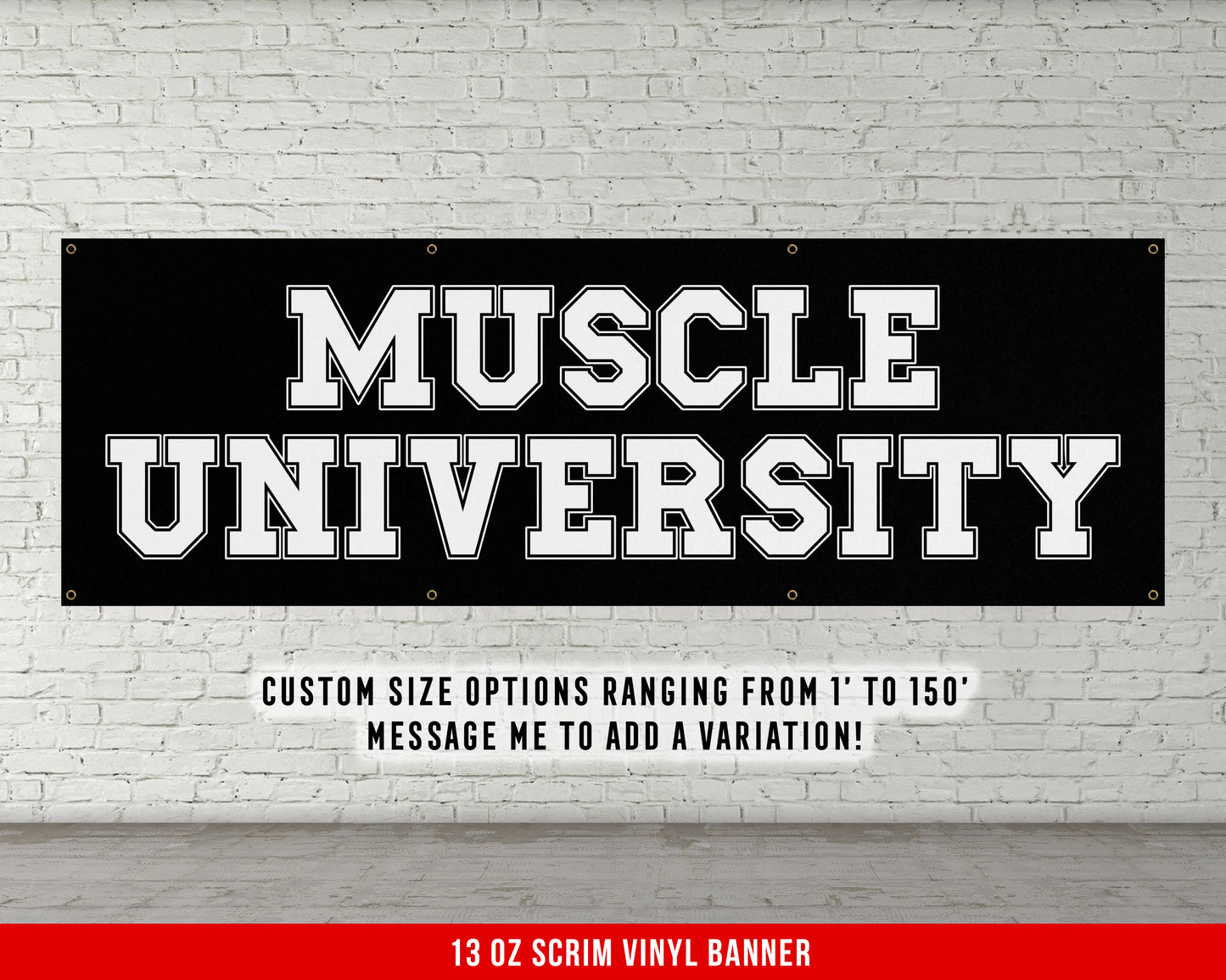 Muscle University Banner - Home Gym Wall Art - Motivational Fitness Decor - Sign - Sports Gifts