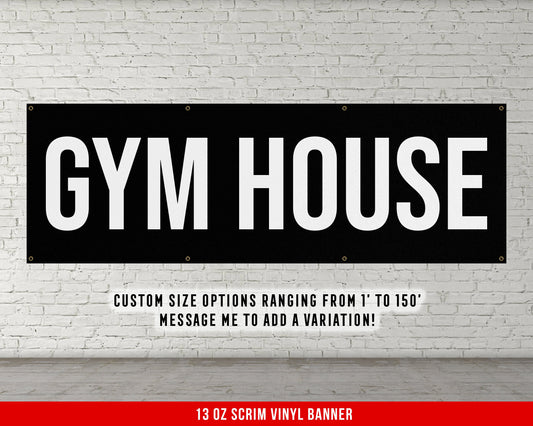 Gym House Banner - Home Gym Wall Art - Motivational Fitness Decor - Sign - Sports Gifts