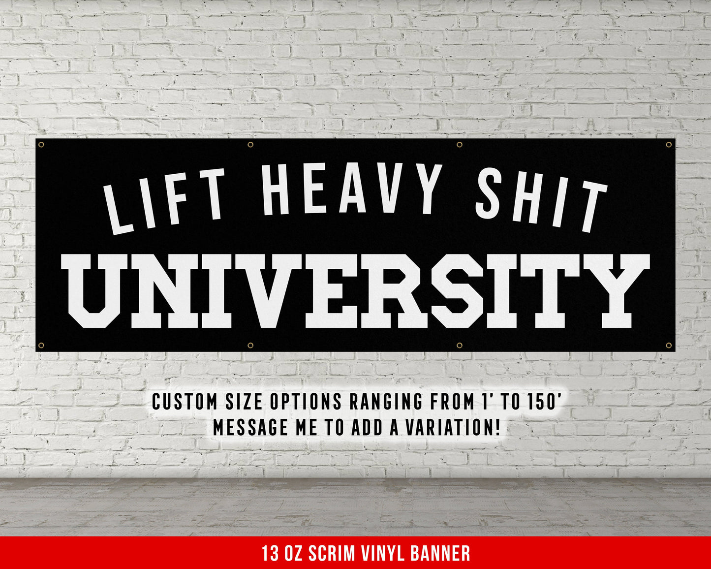 Lift Heavy University Banner - Home Gym Wall Art - Motivational Fitness Decor - Sign - Sports Gifts