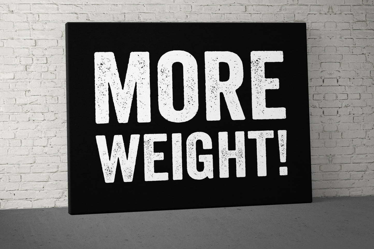 More Weight Canvas - Home Gym Decor - Large Motivational Quote Wall Art - Weightlifting Fitness - Inspiration