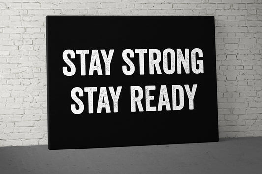 Stay Strong Canvas - Home Gym Decor - Large Motivational Quote Wall Art - Weightlifting Fitness - Inspiration