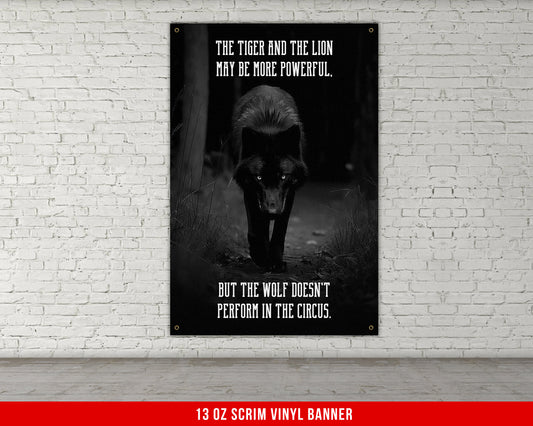 Wolf Circus Banner - Home Gym Decor - Large Motivational Quote Wall Art - Inspirational Print - Wolves