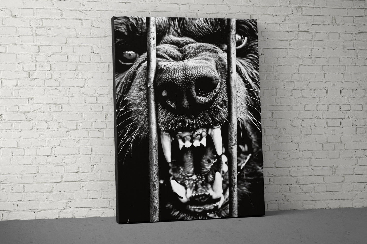 Wolf Cage Canvas - Home Gym Decor - Large Quote Wall Art - Weightlifting Fitness - Sports - Motivational