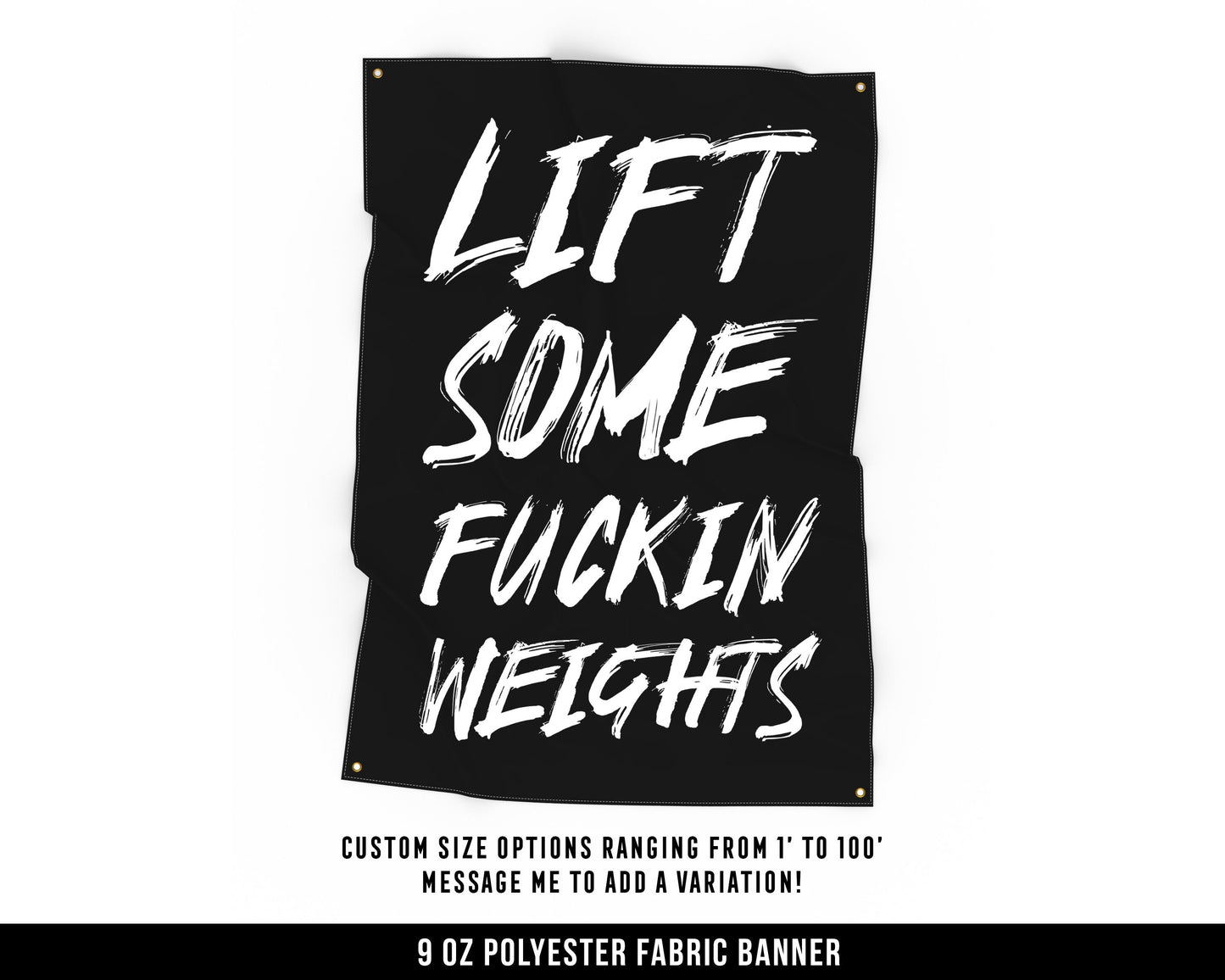 Lift Some Weights Cloth Banner - Home Gym Decor - Large Wall Art Quote - Weightlifting Workout Gift