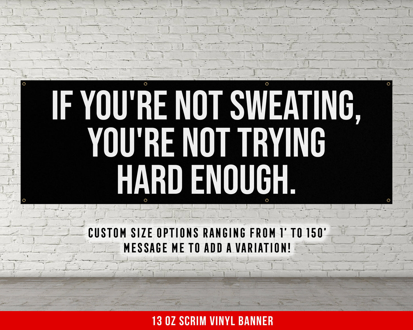 If You're Not Sweating Banner - Home Gym Wall Art - Motivational Fitness Decor - Sign - Sports Gift