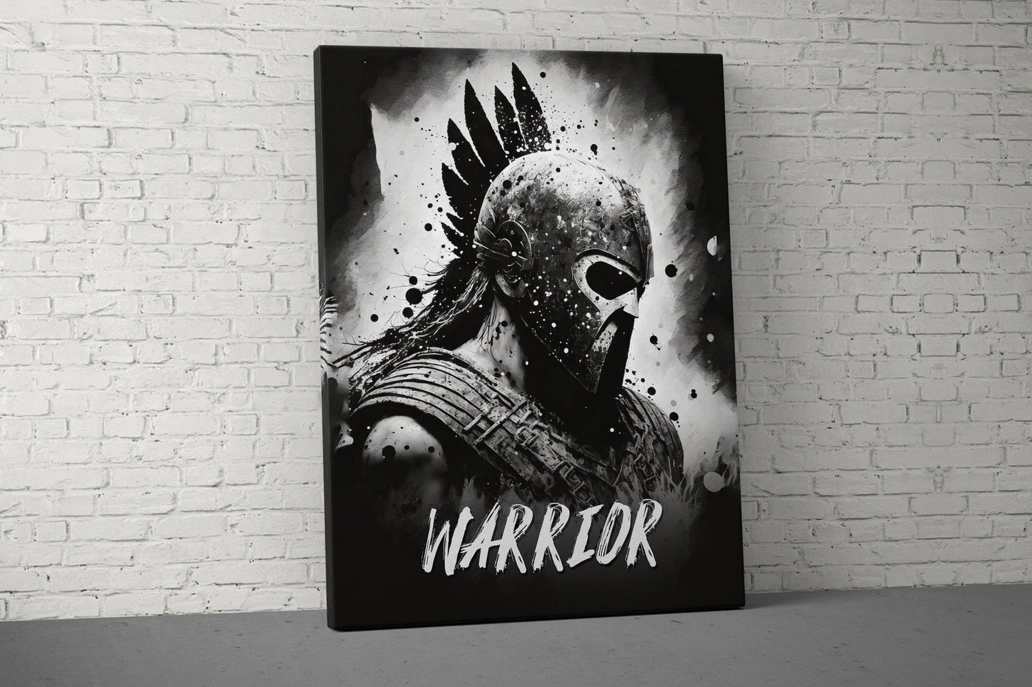 Spartan Warrior Canvas - Home Gym Decor - Large Quote Wall Art - Office Inspiration