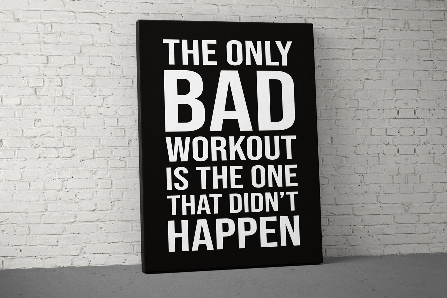 The Only Bad Workout Canvas - Home Gym Decor - Large Motivational Quote Wall Art - Weightlifting