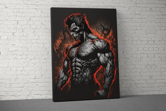 Werewolf Muscles Canvas - Home Gym Decor - Large Quote Wall Art - Lifting - Motivational - V2