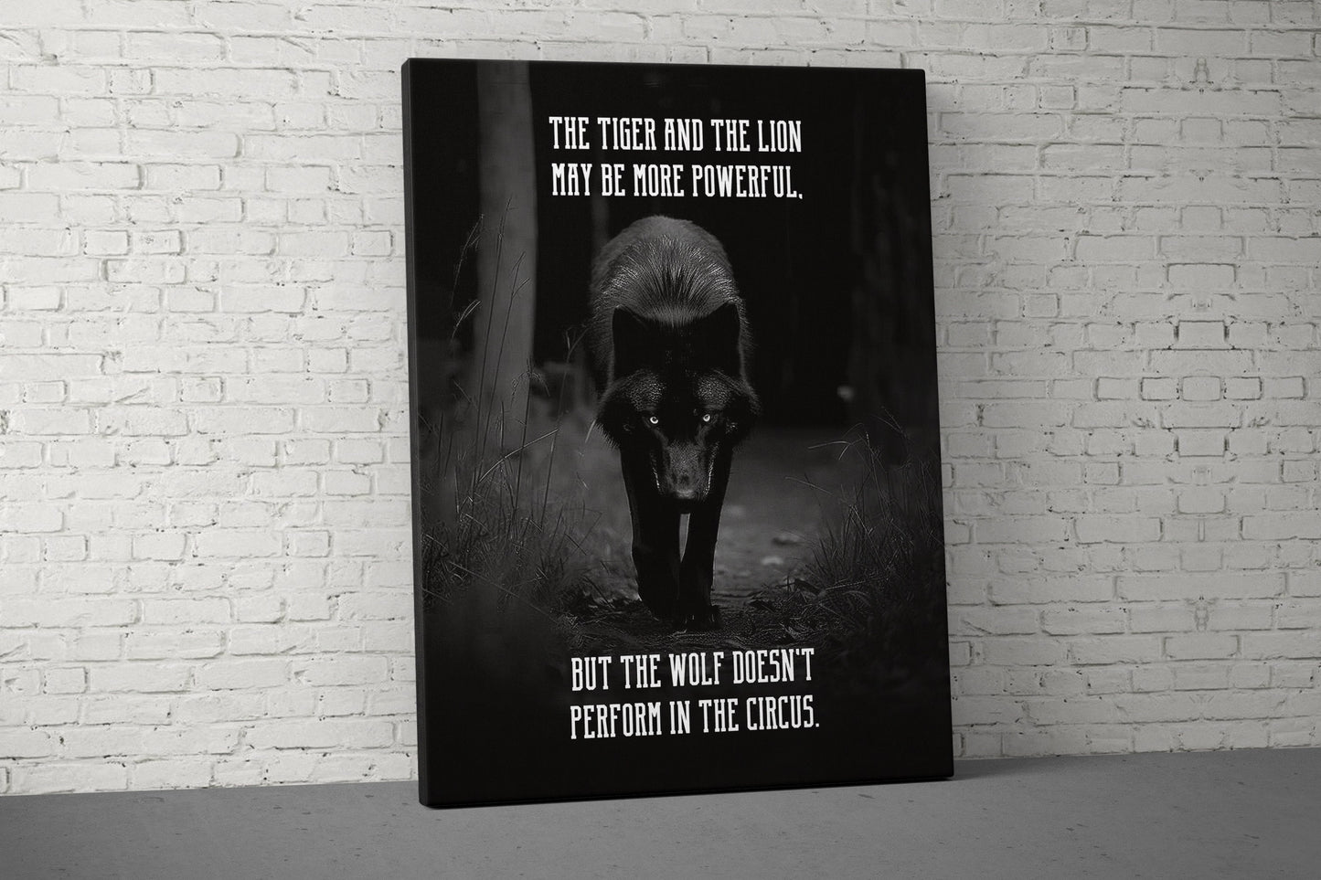 Wolf Circus Quote Canvas - Home Gym Decor - Large Quote Wall Art - Lifting - Motivational