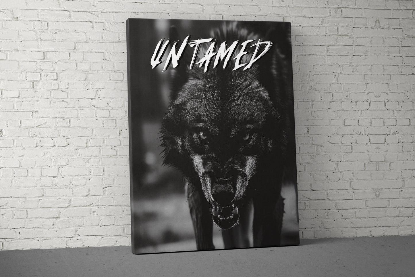 Untamed Wolf Canvas - Home Gym Decor - Large Quote Wall Art - Weightlifting Fitness - Sports - Motivational