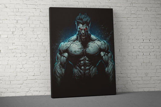 Werewolf Muscles Canvas - Home Gym Decor - Large Quote Wall Art - Weightlifting - Motivational - V3