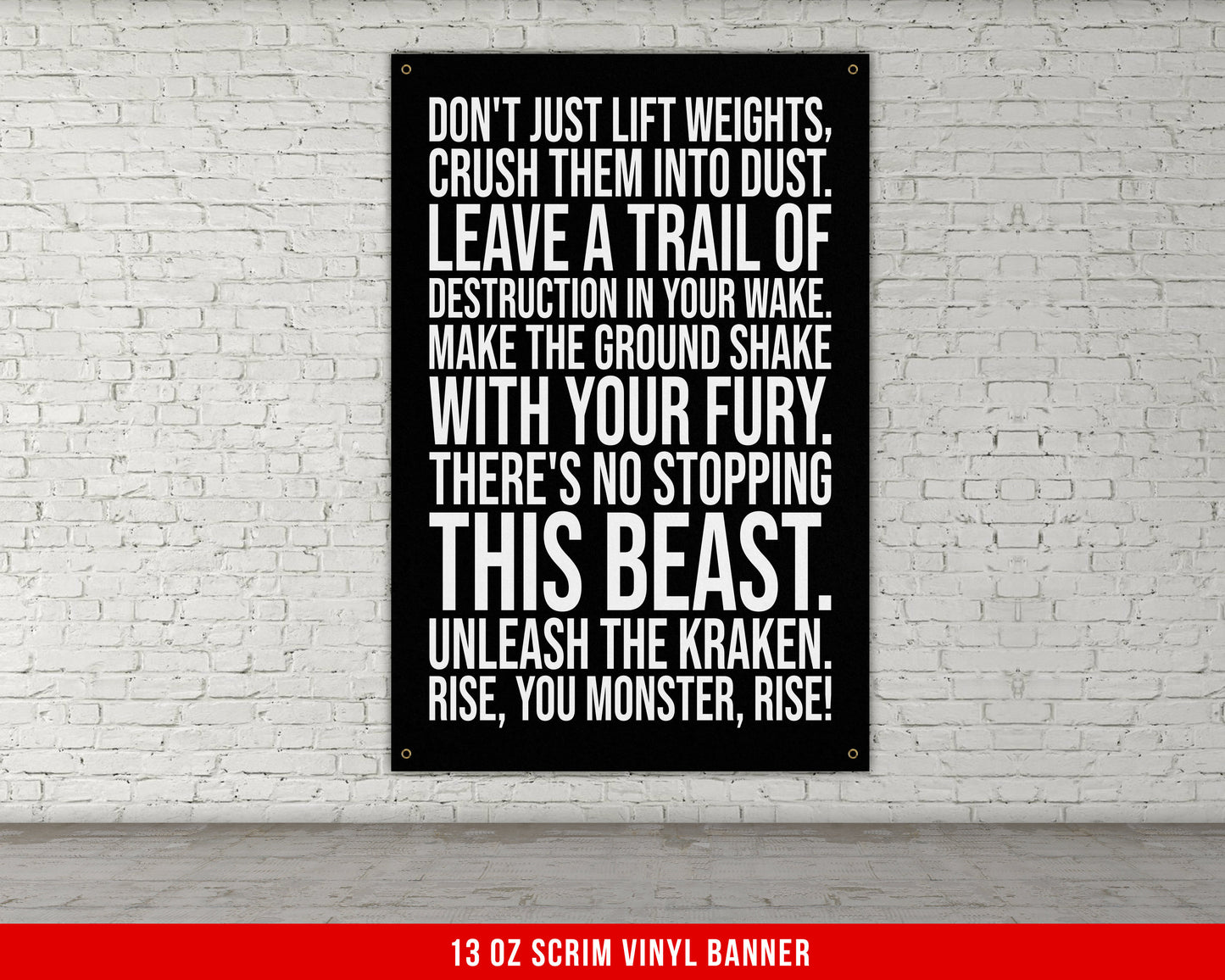 Don't Just Lift Banner - Home Gym Decor - Large Motivational Quote Wall Art - Weightlifting - Sports V2